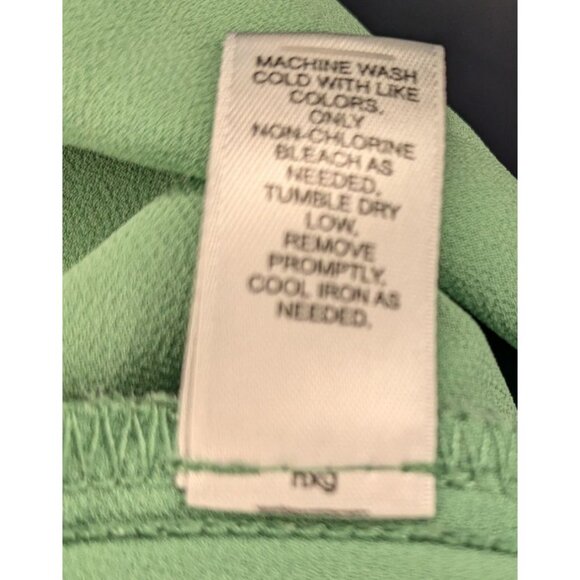 Green Smocked Peplum Blouse With Sheer Puff Sleeves & Ruffled Hem XXL By Versona - Picture 11 of 11